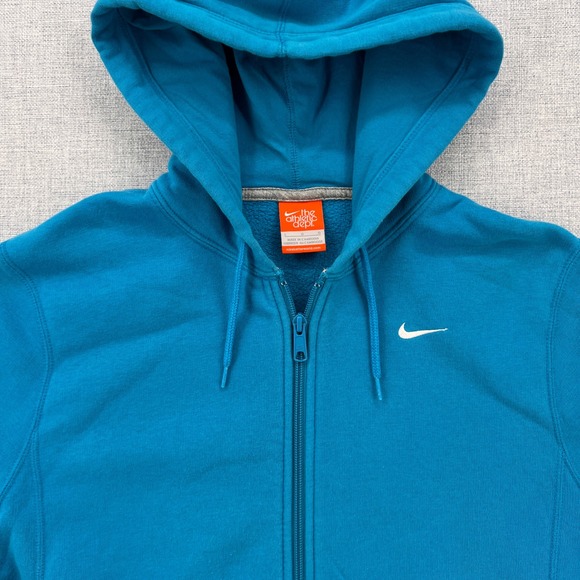 Nike Athletic Dept Full Zip Hoodie Men Large Teal Blue Swoosh Athleisure Fleece - Picture 3 of 11